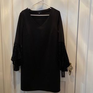 New with tags Sharagano black dress with unique bell sleeve detail